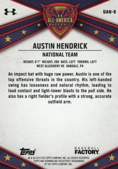 2019 Bowman Under Armour All-America Game #UAN-8 Austin Hendrick Back