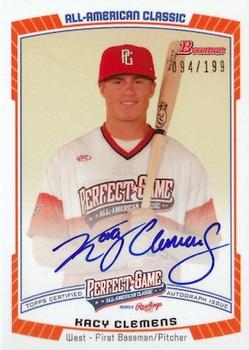 2018 Bowman - Perfect Game All-American Classic Autographs #PG-KC Kacy Clemens Front