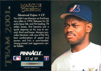 1993 Pinnacle - Team 2001 #17 Marquis Grissom Back