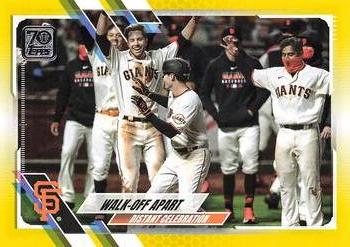 2021 Topps - Yellow #258 Walk-Off Apart Front