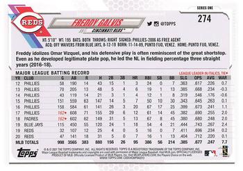 2021 Topps - Yellow #274 Freddy Galvis Back