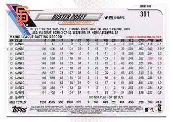 2021 Topps - Yellow #301 Buster Posey Back