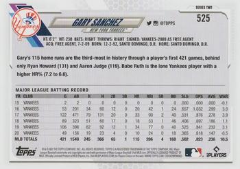 2021 Topps - Yellow #525 Gary Sanchez Back