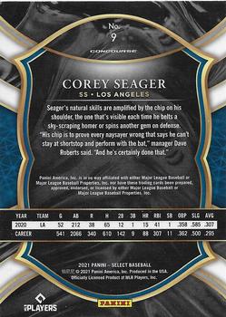 2021 Panini Select #9 Corey Seager Back