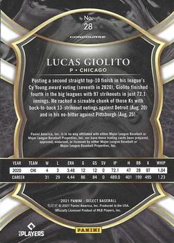 2021 Panini Select #28 Lucas Giolito Back