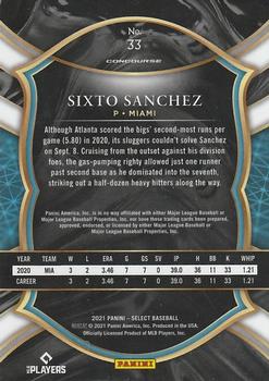 2021 Panini Select #33 Sixto Sanchez Back