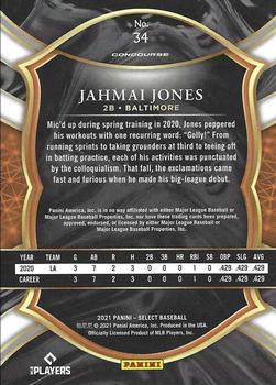 2021 Panini Select #34 Jahmai Jones Back