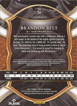 2021 Panini Select #36 Brandon Belt Back