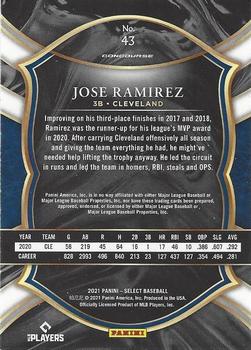 2021 Panini Select #43 Jose Ramirez Back