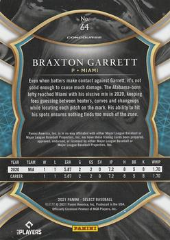 2021 Panini Select #64 Braxton Garrett Back