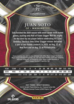 2021 Panini Select #72 Juan Soto Back