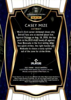2021 Panini Select #111 Casey Mize Back