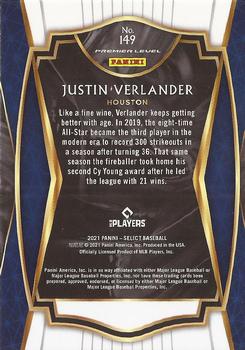 2021 Panini Select #149 Justin Verlander Back