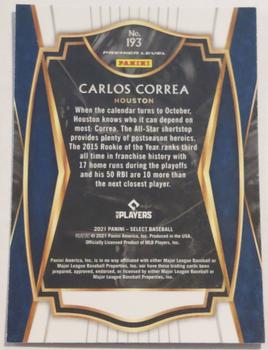 2021 Panini Select #193 Carlos Correa Back