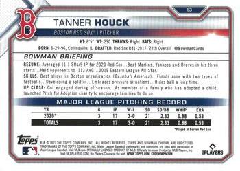 2021 Bowman Chrome #13 Tanner Houck Back