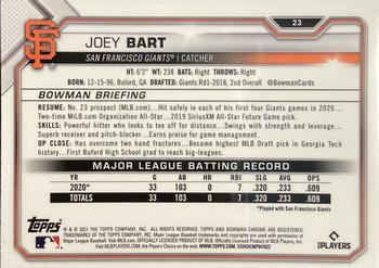 2021 Bowman Chrome #23 Joey Bart Back
