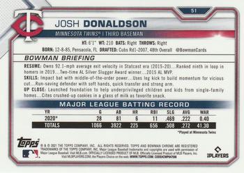 2021 Bowman Chrome #51 Josh Donaldson Back