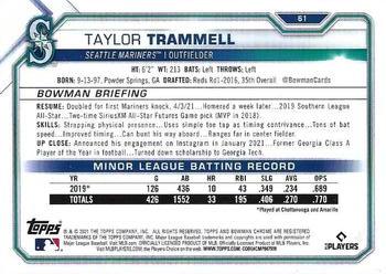 2021 Bowman Chrome #61 Taylor Trammell Back