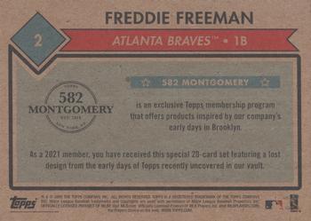 2020-21 Topps 582 Montgomery Club Set 1 #2 Freddie Freeman Back