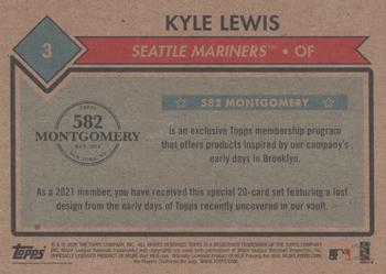 2020-21 Topps 582 Montgomery Club Set 1 #3 Kyle Lewis Back