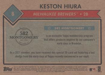 2020-21 Topps 582 Montgomery Club Set 1 #8 Keston Hiura Back