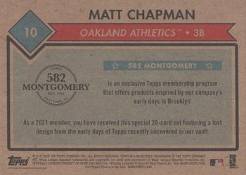 2020-21 Topps 582 Montgomery Club Set 1 #10 Matt Chapman Back