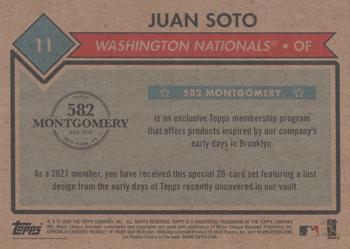 2020-21 Topps 582 Montgomery Club Set 1 #11 Juan Soto Back
