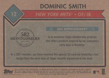 2020-21 Topps 582 Montgomery Club Set 1 #12 Dominic Smith Back