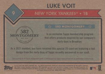 2020-21 Topps 582 Montgomery Club Set 1 - Autographs #9 Luke Voit Back