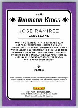 2021 Donruss - Holo Blue #8 Jose Ramirez Back