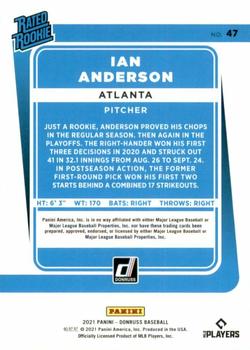 2021 Donruss - Holo Blue #47 Ian Anderson Back