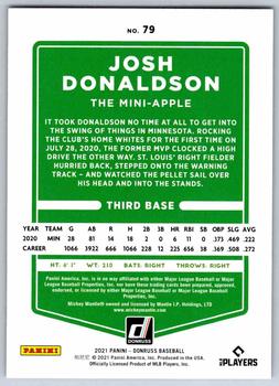 2021 Donruss - Holo Blue #79b Josh Donaldson Back