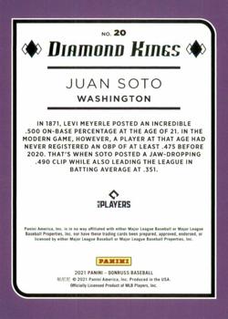 2021 Donruss - Holo Orange #20 Juan Soto Back
