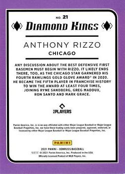 2021 Donruss - Holo Orange #21 Anthony Rizzo Back