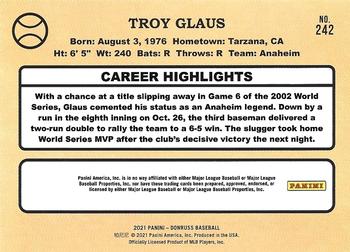 2021 Donruss - Holo Orange #242 Troy Glaus Back