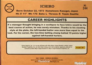 2021 Donruss - Holo Orange #244 Ichiro Back