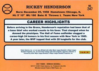 2021 Donruss - Holo Orange #247a Rickey Henderson Back