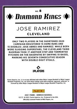 2021 Donruss - Holo Purple #8 Jose Ramirez Back