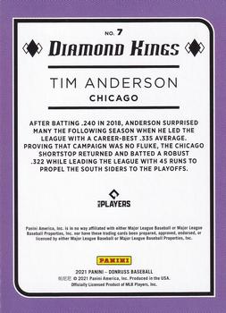 2021 Donruss - Holo Red #7 Tim Anderson Back