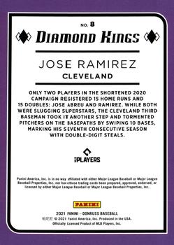 2021 Donruss - Holo Red #8 Jose Ramirez Back
