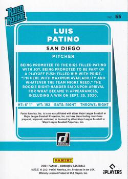 2021 Donruss - Holo Red #55 Luis Patino Back