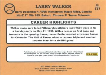 2021 Donruss - Holo Red #227 Larry Walker Back