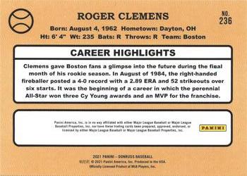 2021 Donruss - Holo Red #236a Roger Clemens Back