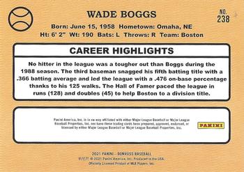 2021 Donruss - Holo Red #238 Wade Boggs Back