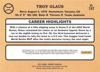 2021 Donruss - Holo Red #242 Troy Glaus Back