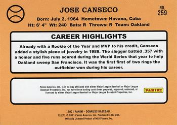 2021 Donruss - Holo Red #259 Jose Canseco Back