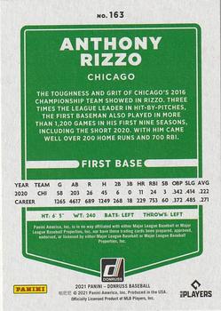 2021 Donruss - Independence Day #163 Anthony Rizzo Back