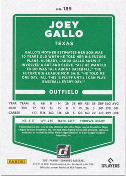 2021 Donruss - Independence Day #189a Joey Gallo Back