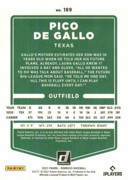 2021 Donruss - Independence Day #189b Joey Gallo Back