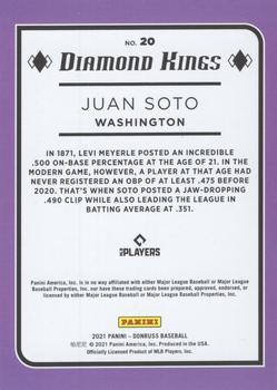 2021 Donruss - Red and White Stripes #20 Juan Soto Back